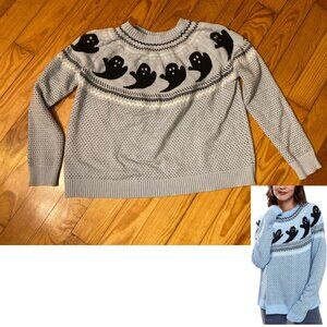 **SOLD** Pastel Blue Ghost Pattern Fair Isle Sweater